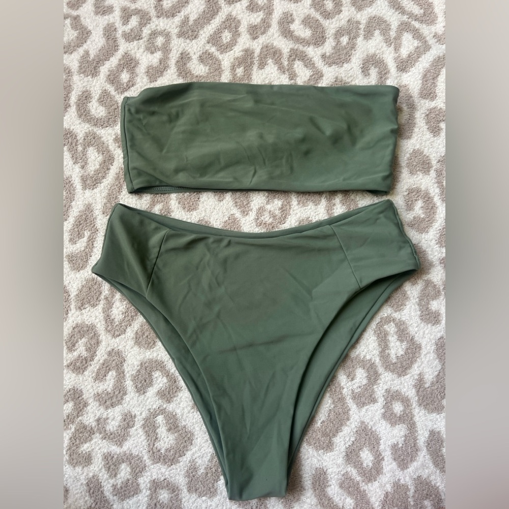 Olive Green Women's Swimwear Set